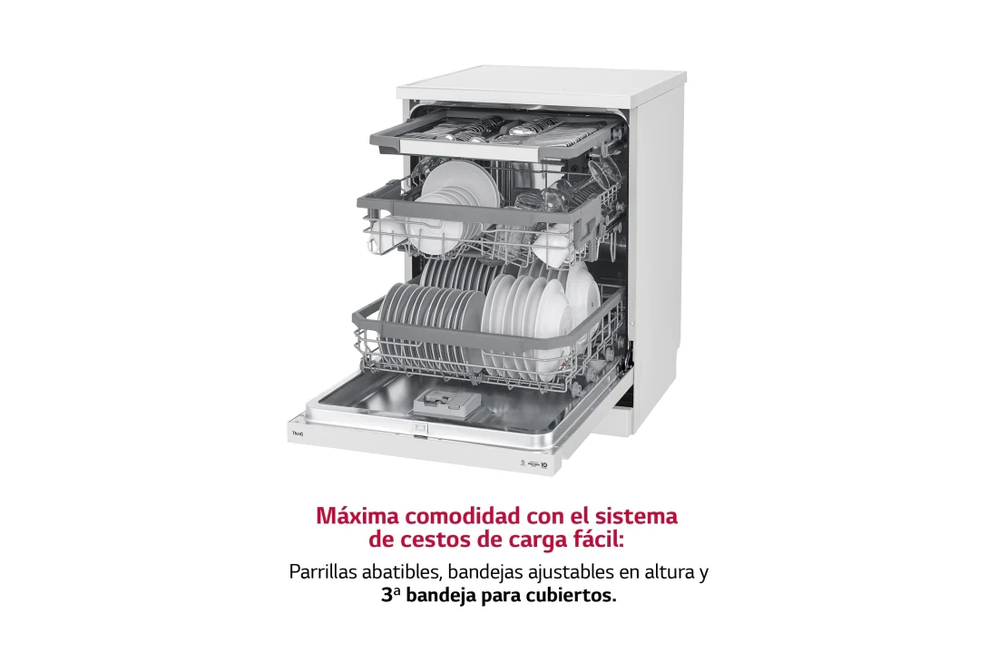 Thumbnail 5 de LG DF365FWS Outlet lavavajillas QuadWash Steam, blanco