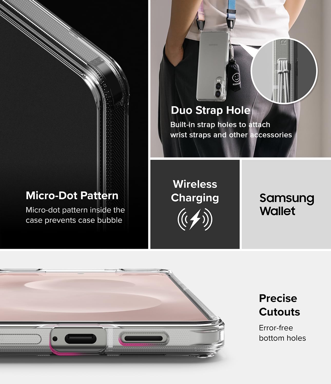 Thumbnail 5 de Ringke Fusion [Anti-Fingerprint] for Samsung Galaxy S25 Edge: Matte Clear, Shockproof TPU Bumper