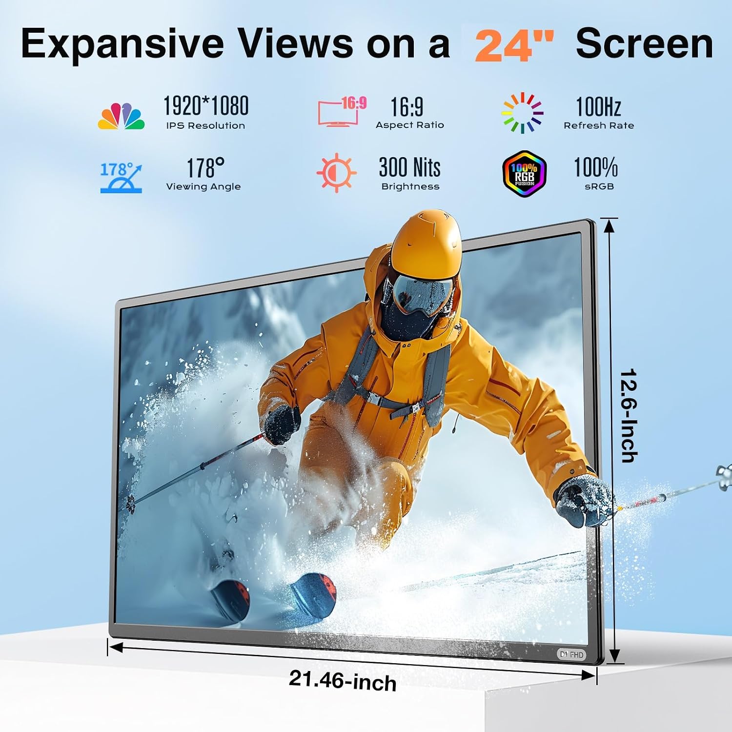Detalle 2 de 24" Portable Monitor 1080P 100Hz IPS