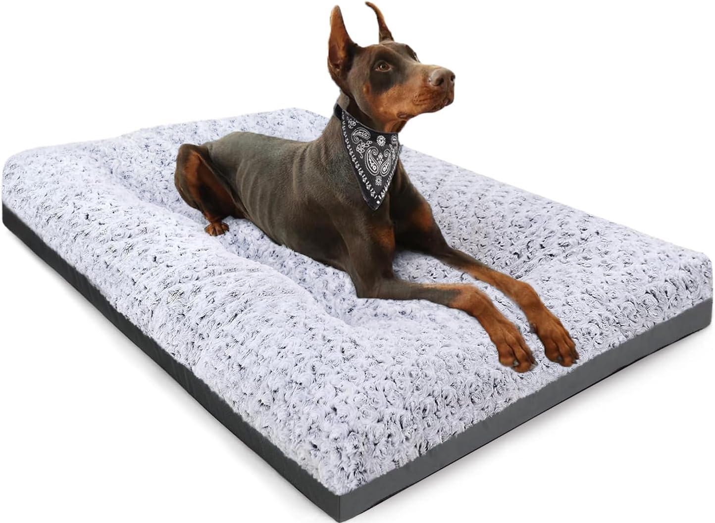Detalle de POCBLUE Deluxe XXL Dog Bed, Washable Plush Crate Mat with Non-Slip Bottom
