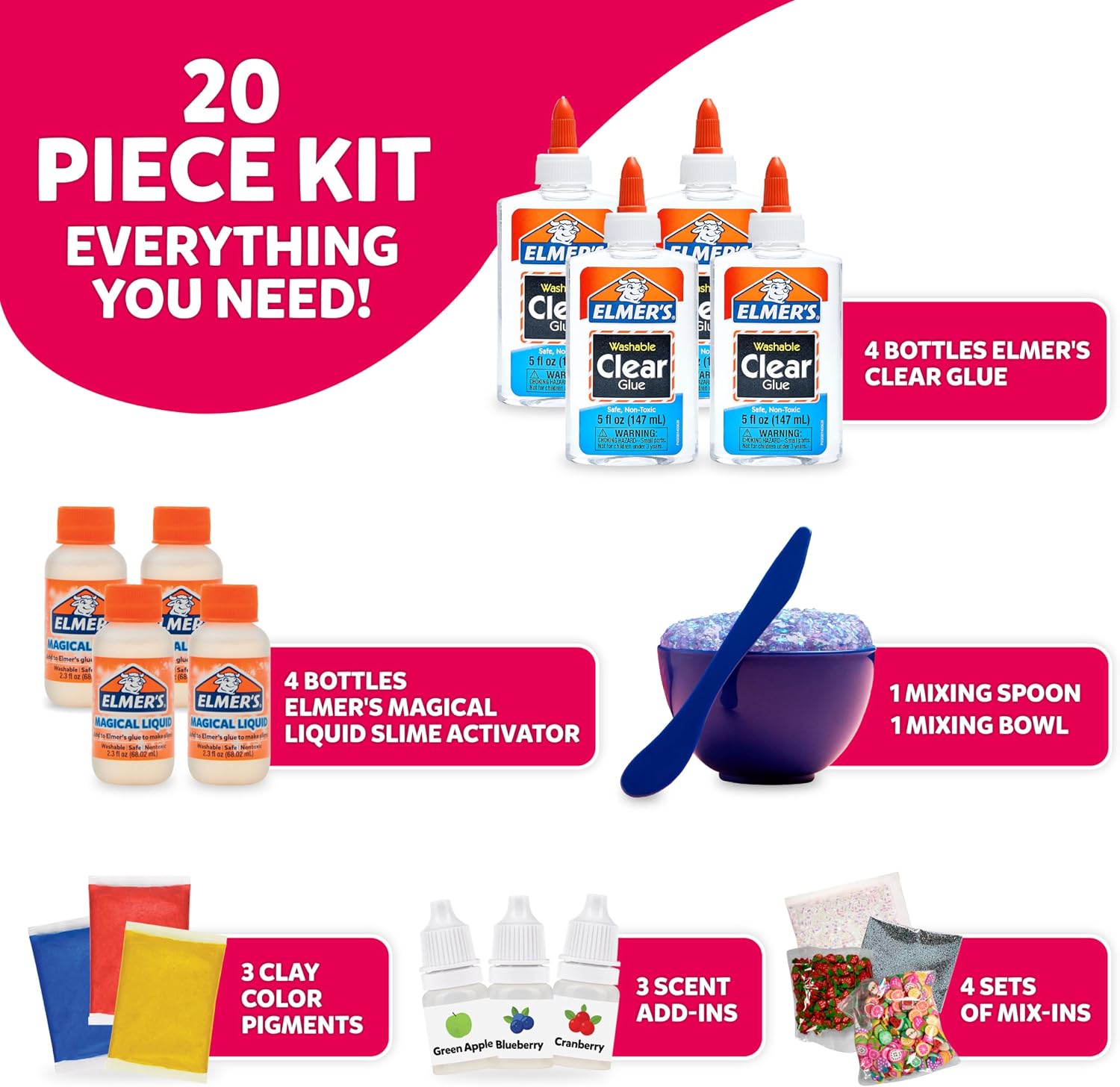 Detalle 2 de Elmer's Fruity Fusion Slime Kit 20‑piece 🎨