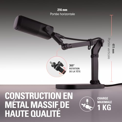 Detalle de Elgato Wave Desk Stand – Support pour micro et accessoires