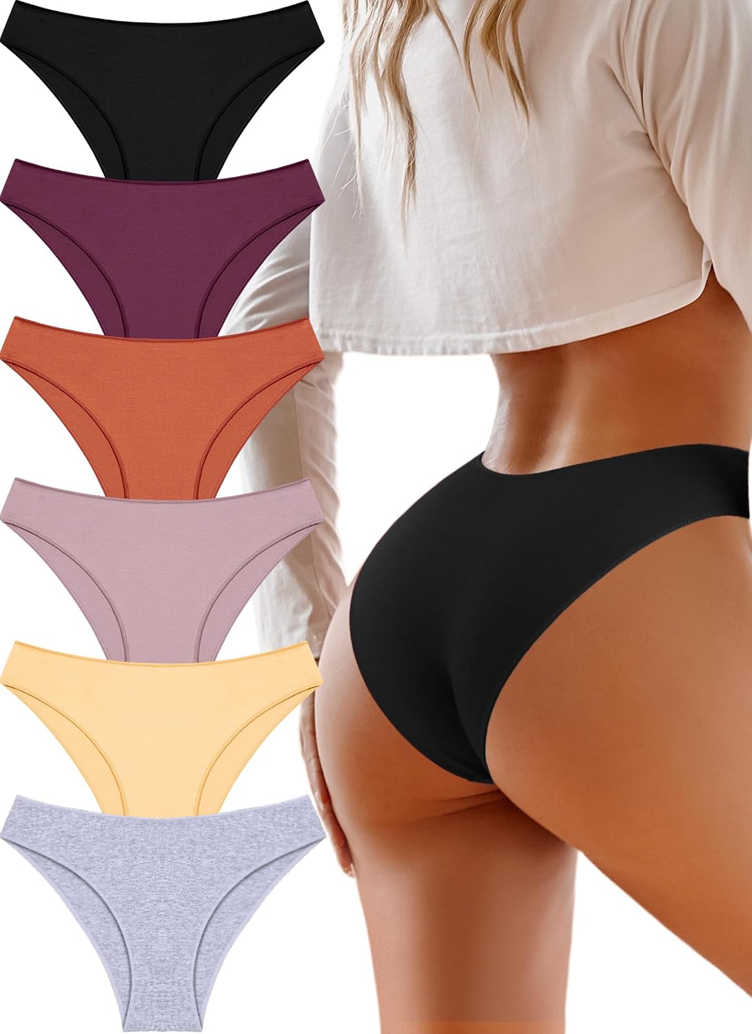 Detalle de UNDER THE SEA Cotton Cheeky Bikini Underwear, 6-Pack, Low-Rise