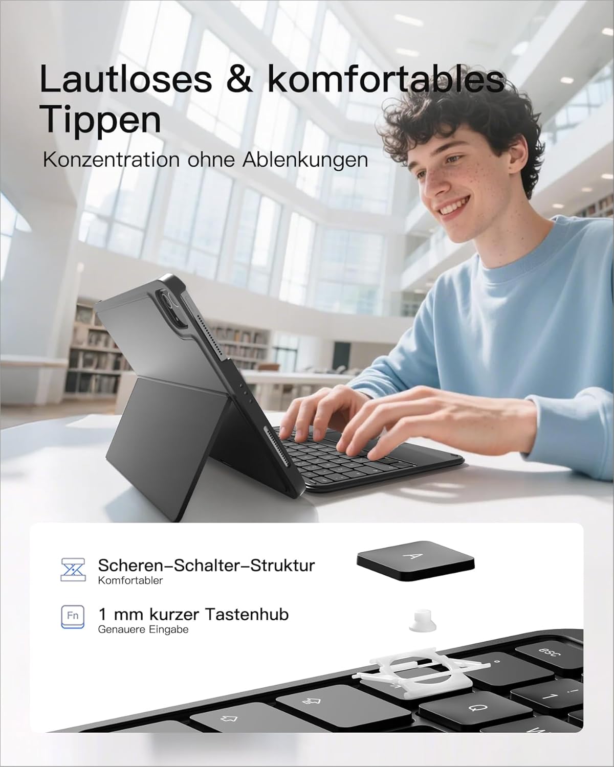 Detalle 2 de Inateck AceTouch KB04122 Tastaturhülle für iPad 11