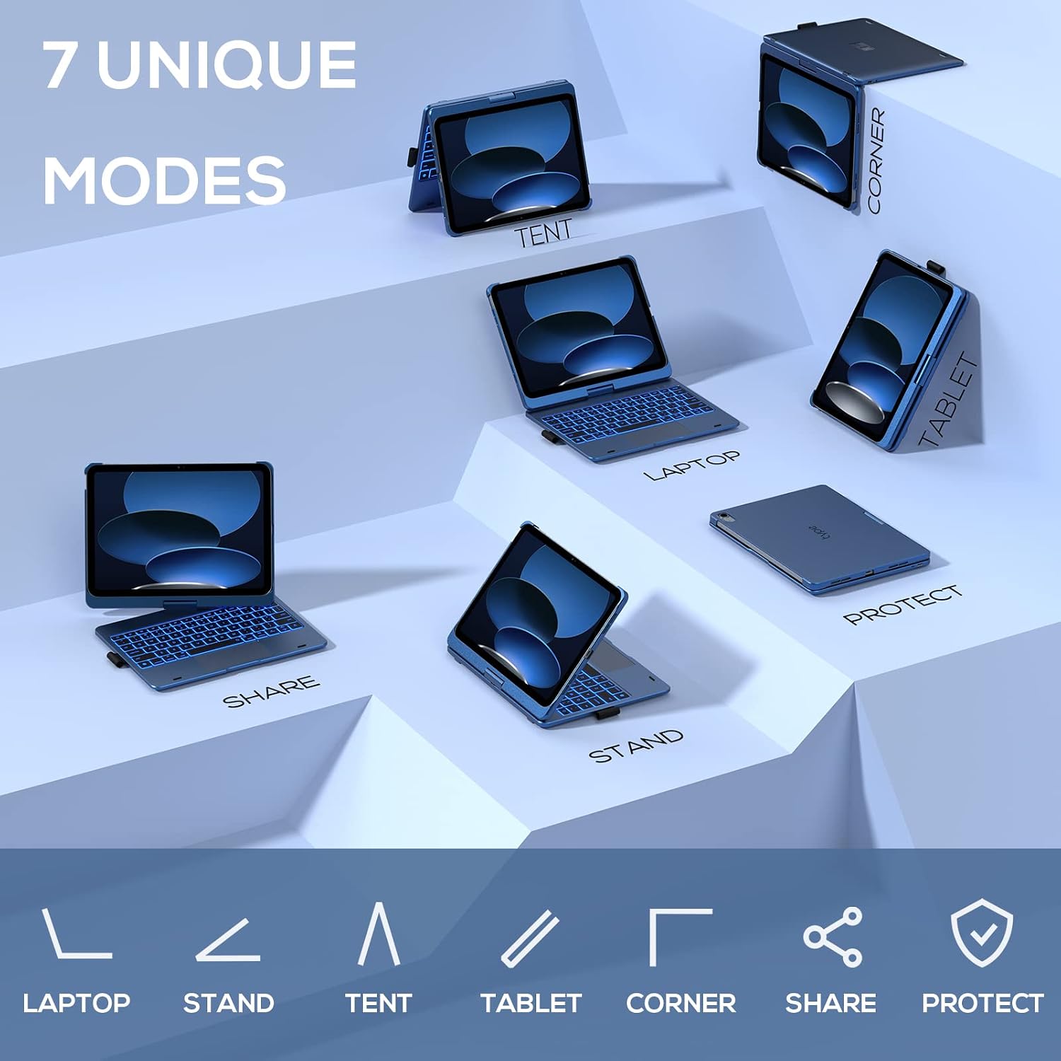 Thumbnail 6 de typecase KB201T-100 Touch Keyboard Case for iPad with 360° Hinge and Trackpad