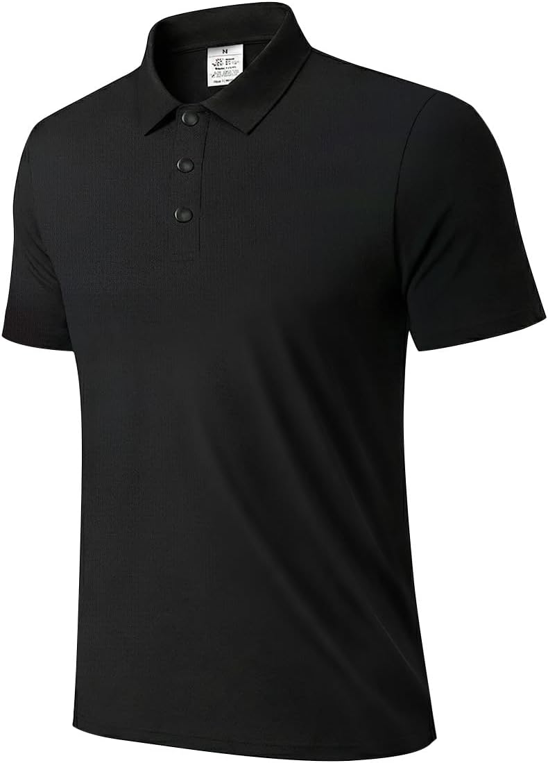 Detalle de ZENGVEE 1/3/5 Pack Men’s Polo Shirts – Breathable Quick-Dry Golf Polos with 3 Buttons