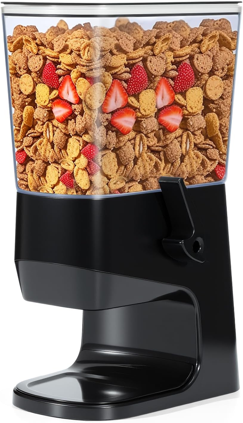 Detalle de Tokokimo graandispenser voor ontbijtgranen, snoep en noten, zwart