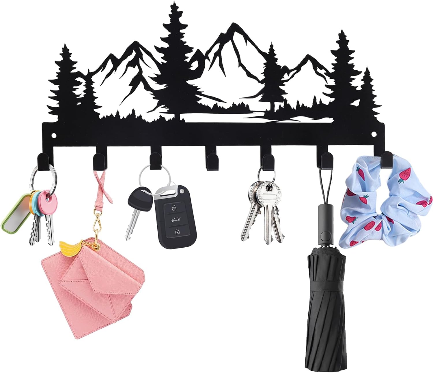 Detalle de EclipseGuard 07568 metalowy organizer na klucze, czarny, 7 haczyków