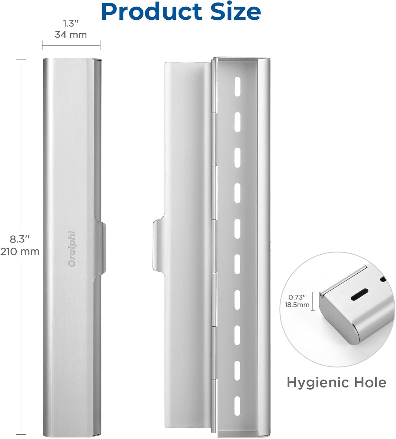Detalle 2 de Oralphi Aluminum Toothbrush Travel Case 8.3in