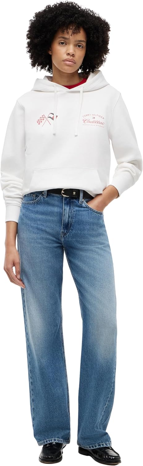 Detalle de Tommy Hilfiger Unisex Felpa con Cappuccio TH X Cadillac F1 Varsity Graphic in Cotone