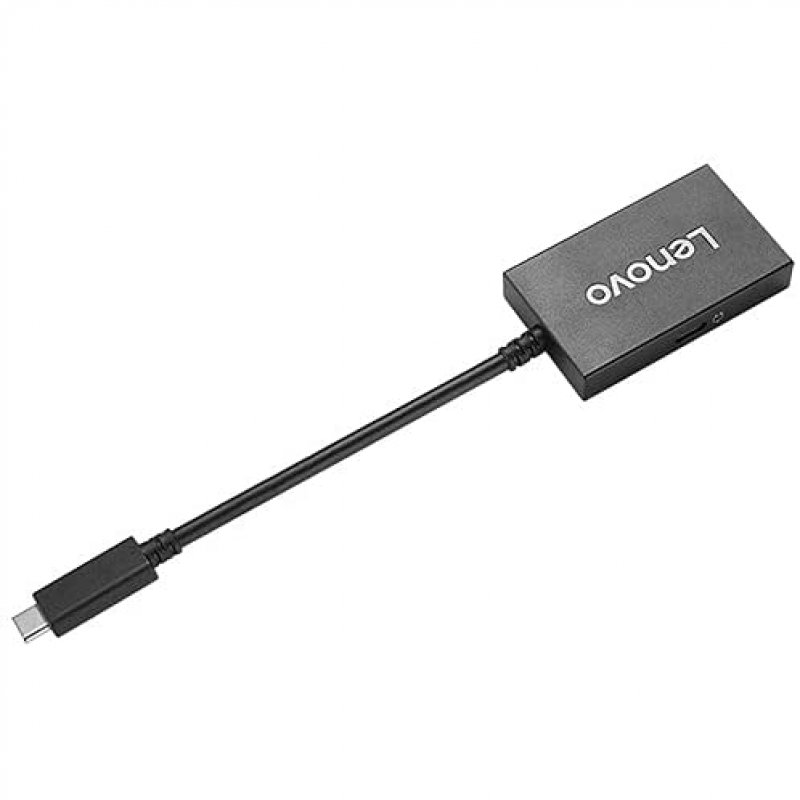 Detalle de Lenovo Adaptador USB-C a VGA: carga y conexión a pantalla VGA para ThinkPad X1 y similares