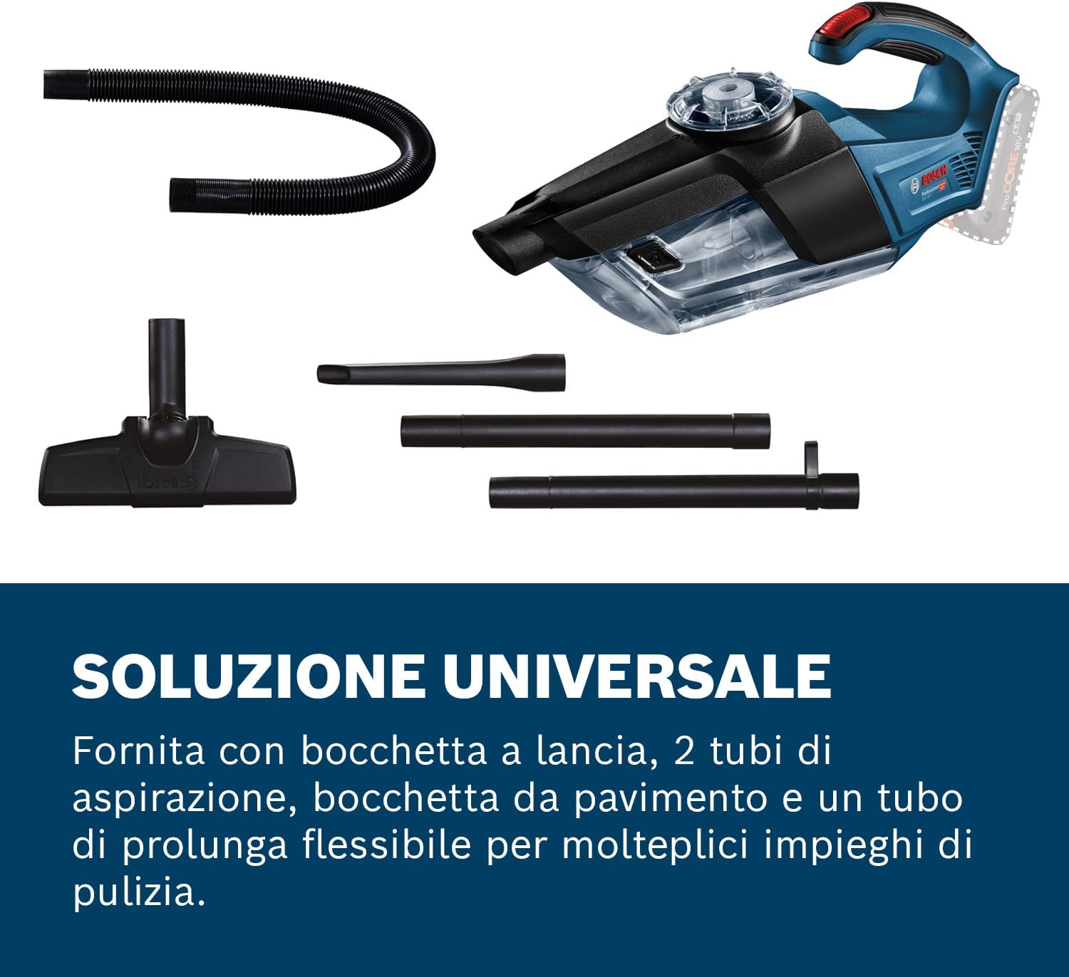 Thumbnail 2 de Bosch Professional 06019C6200 aspiratore a batteria GAS 18V-1 System (batteria e caricabatterie esclusi), capacità 1 l