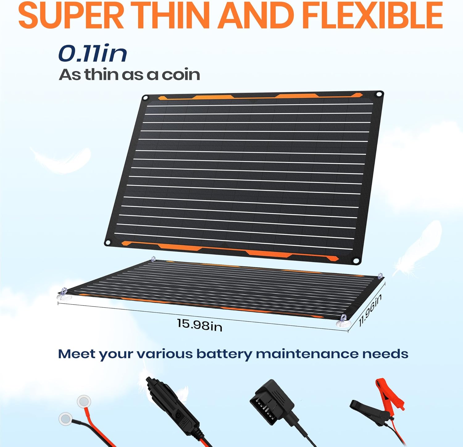 Detalle de FlexSolar 20W 12V Solar Battery Maintainer Kit