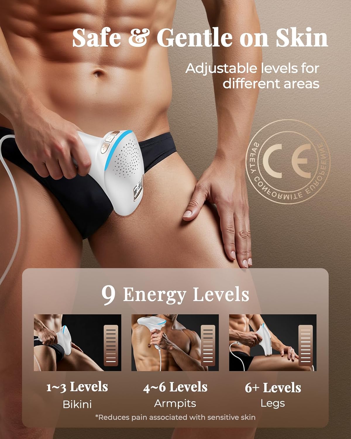 Detalle 2 de Haarlosy IPL Laser Hair Removal Device 3-in-1 for Home Use — 9 Levels, 999,900 Flashes