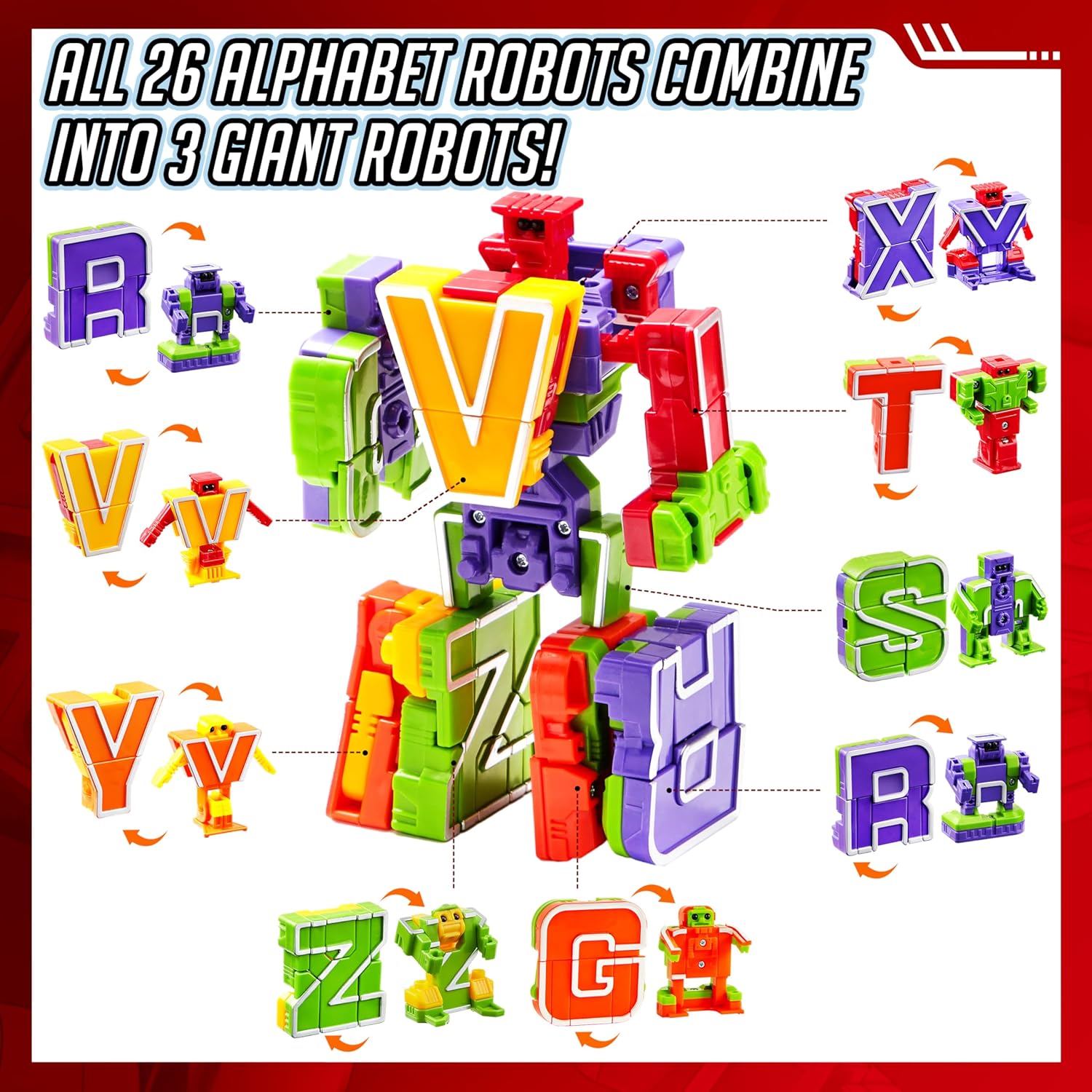 Detalle de JOYIN S.T.E.M. Alphabots Alphabet Robots Learning Toys (ABC Letter Robots)