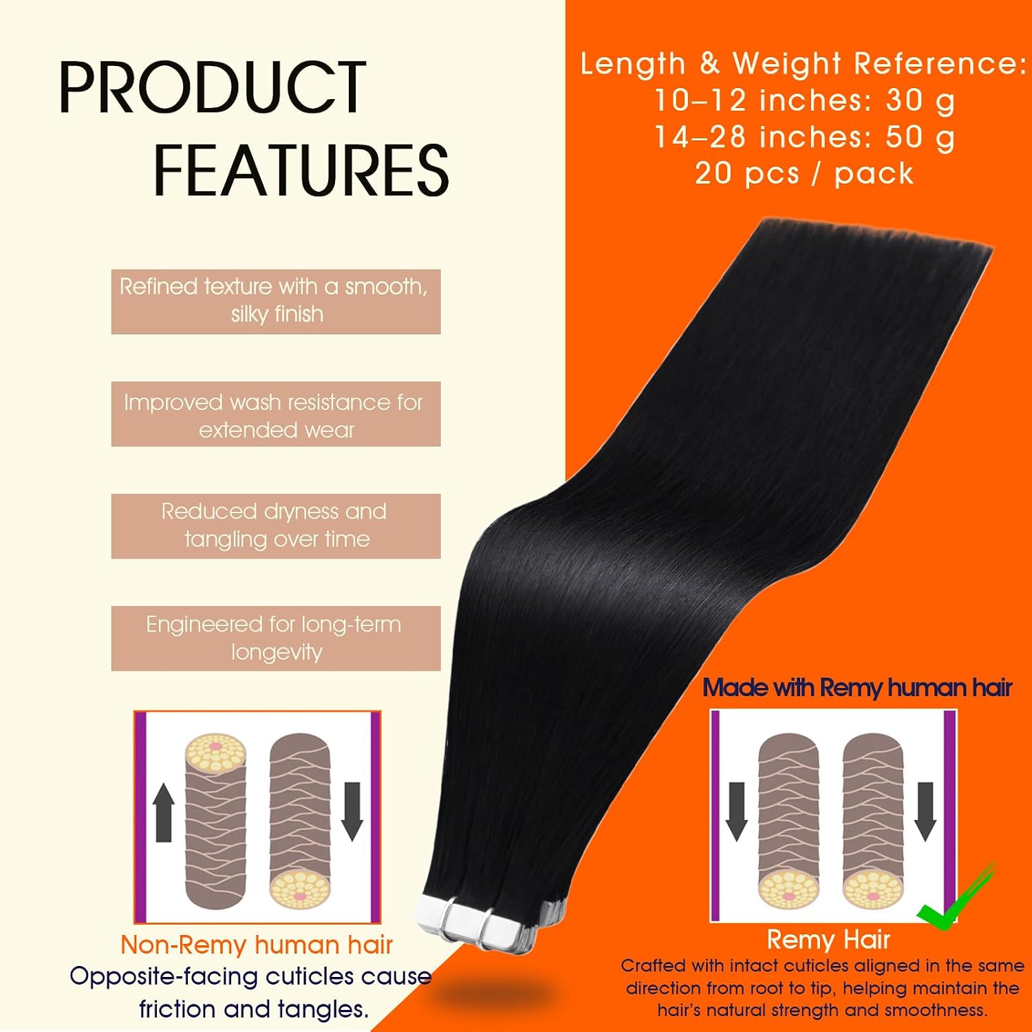 Thumbnail 1 de Full Shine Remy Tape-In Extensions 51 cm
