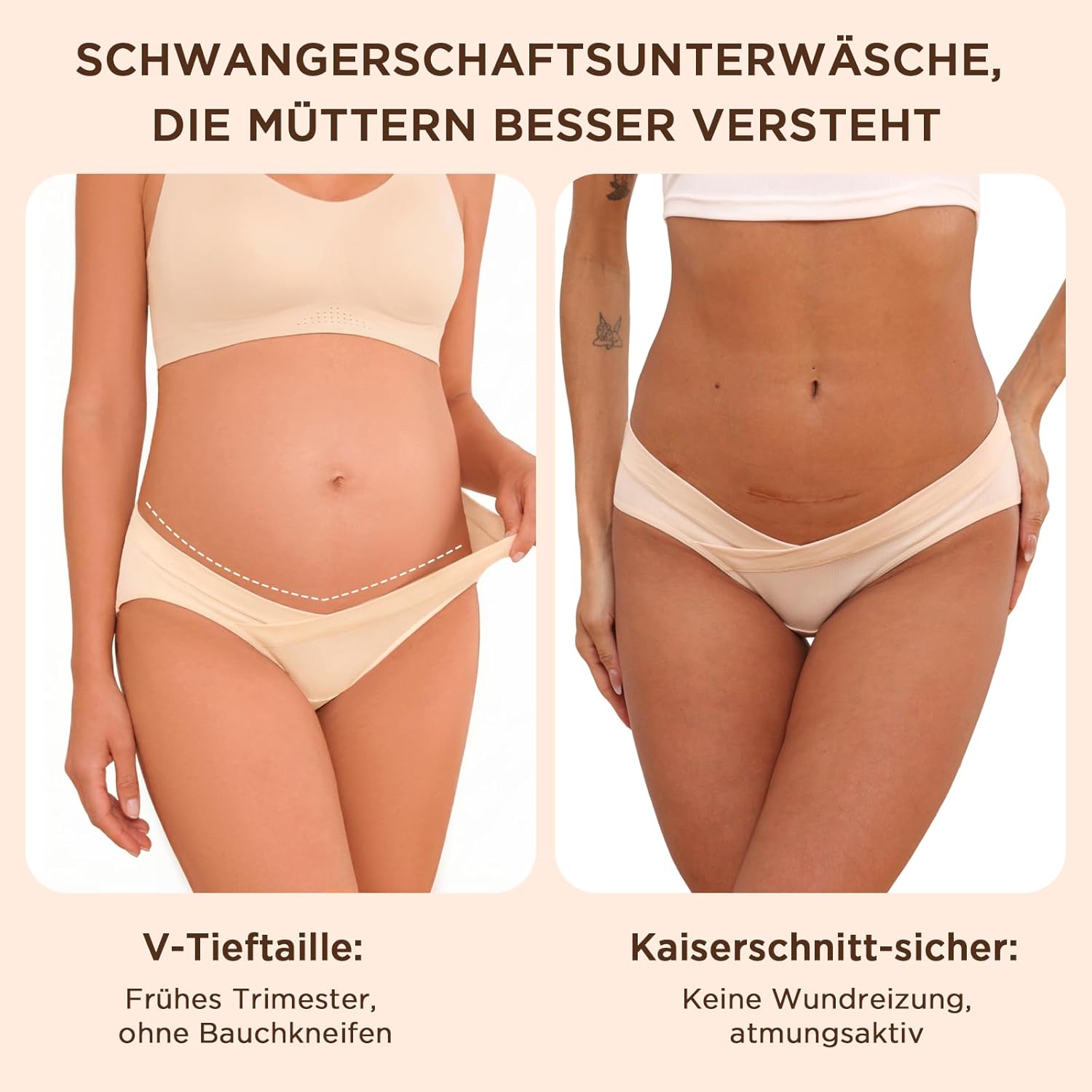 Thumbnail 1 de Briyat Umstandsunterhosen Damen – 6er Pack,Baumwolle, atmungsaktiv und sanfte Unterstützung im Wochenbett