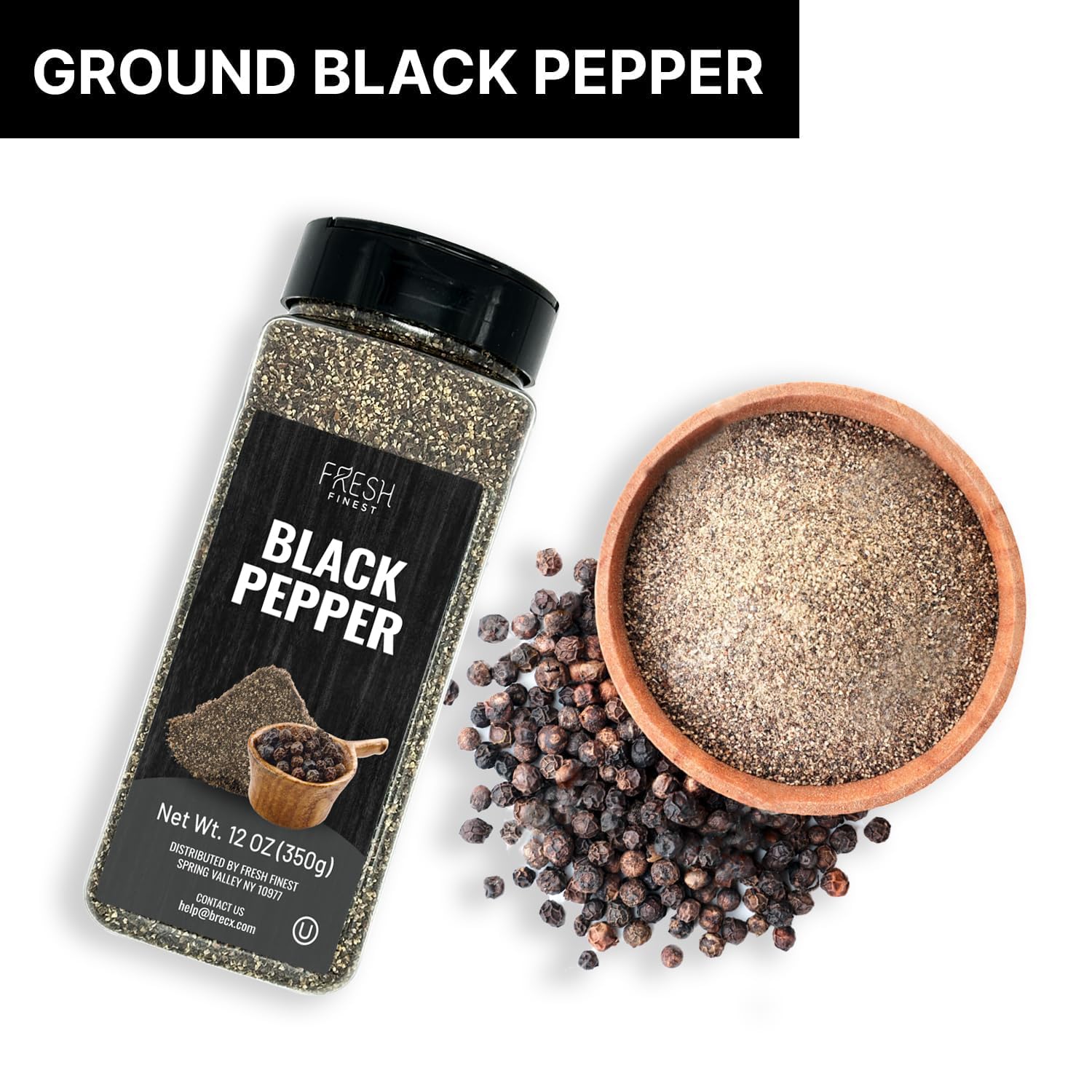 Detalle de Fresh Finest Coarse Ground Black Pepper, 12 oz