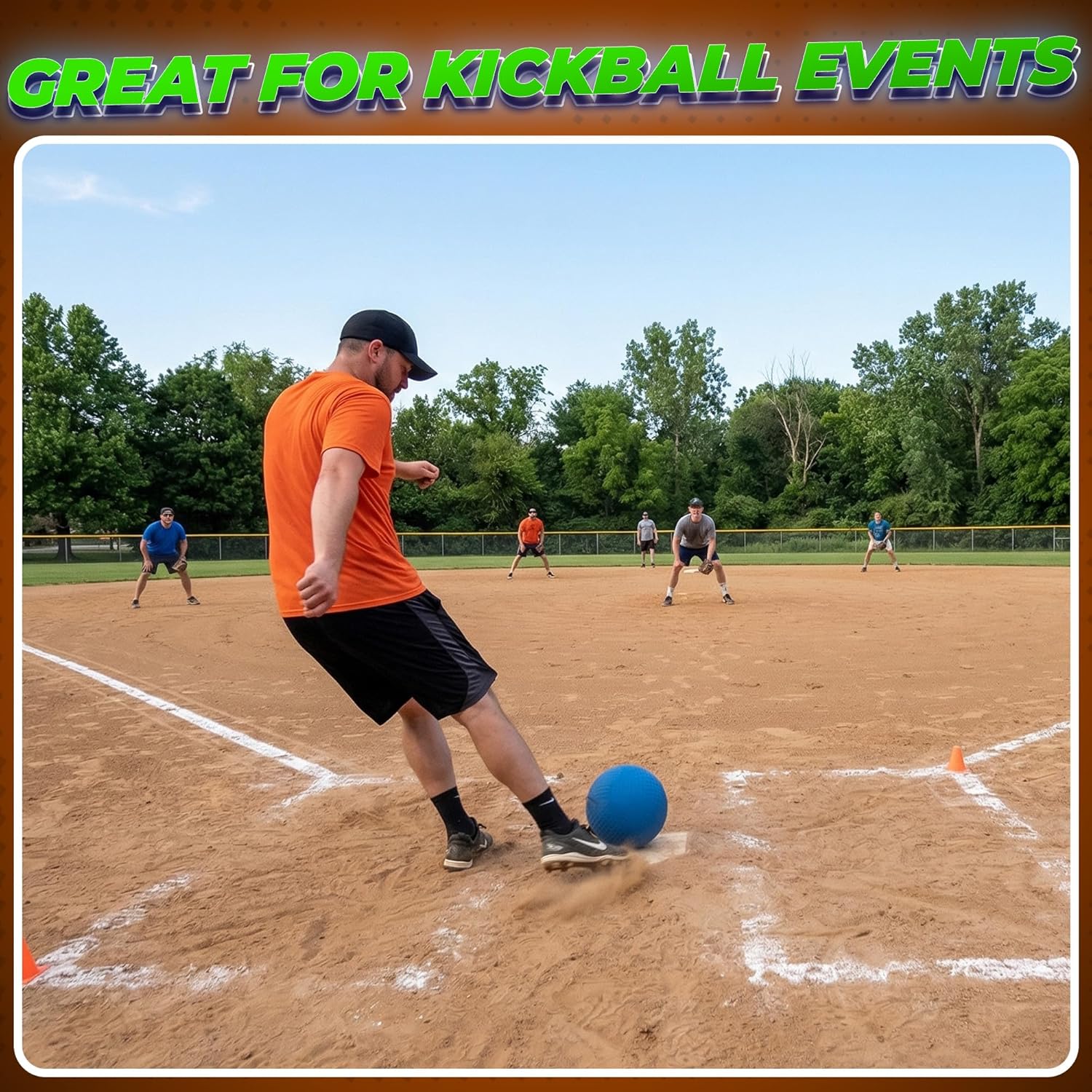 Thumbnail 3 de PlayBolt 10-Inch Red & Blue Kickball Set (2-Pack) with Pump — Large Kickball for Kids, Teens & Adults