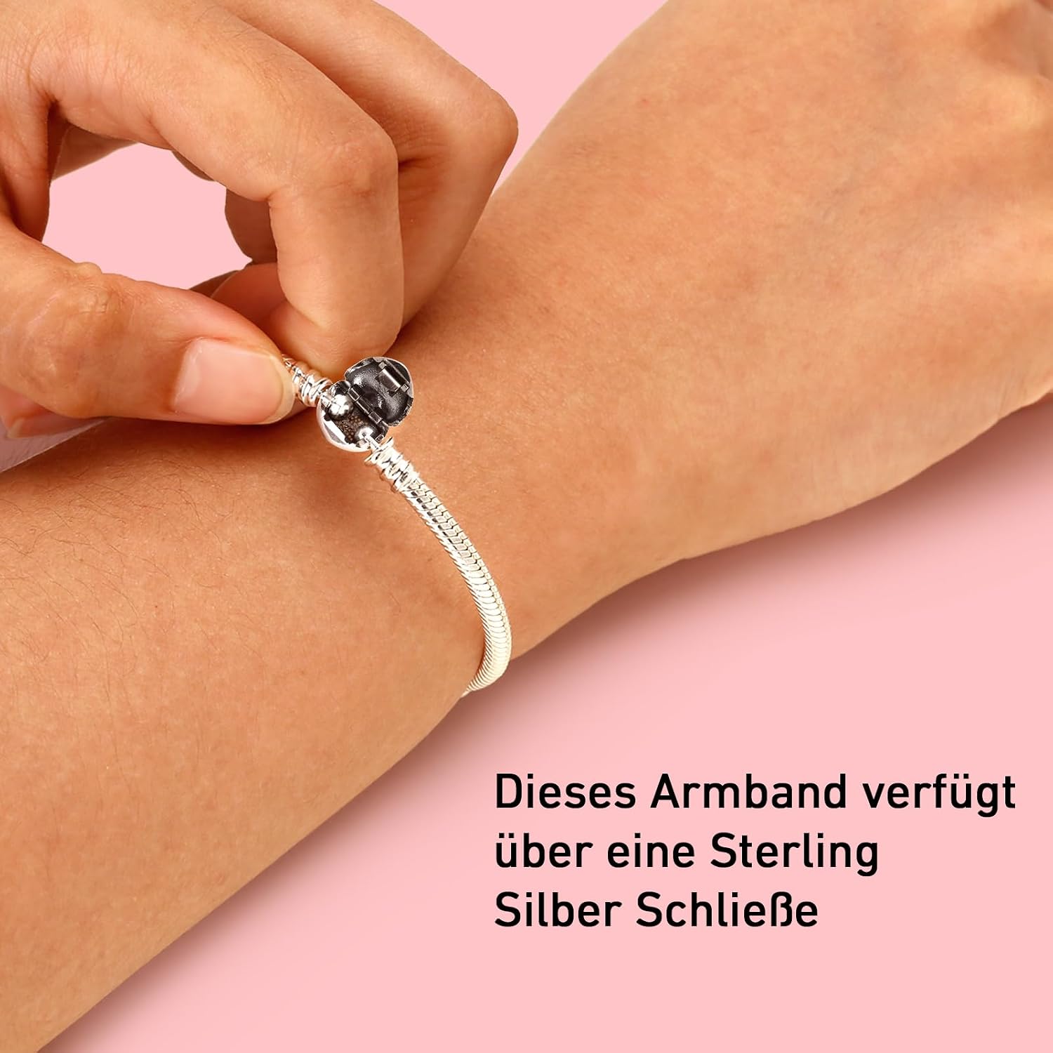 Thumbnail 3 de APUUESN Sterling Silber Charms Armband mit Logogravur – Moments-Serie (925, hypoallergen), in 17 bis 21 cm