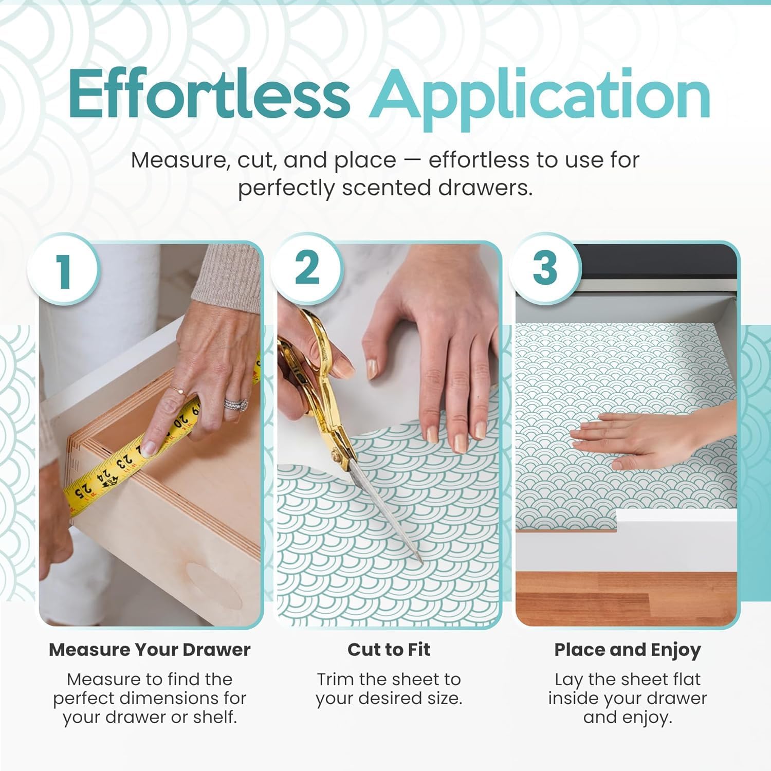 Thumbnail 3 de Fresh Linen Scented Drawer Liners (10 Large Sheets) – Non-adhesive drawer fresheners for wardrobes and shelves