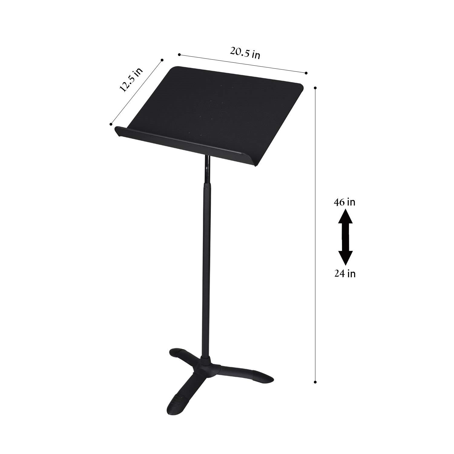 Detalle de OEF Furnishings OEF82MS Adjustable Metal Music Stand, Black Aluminum Tray