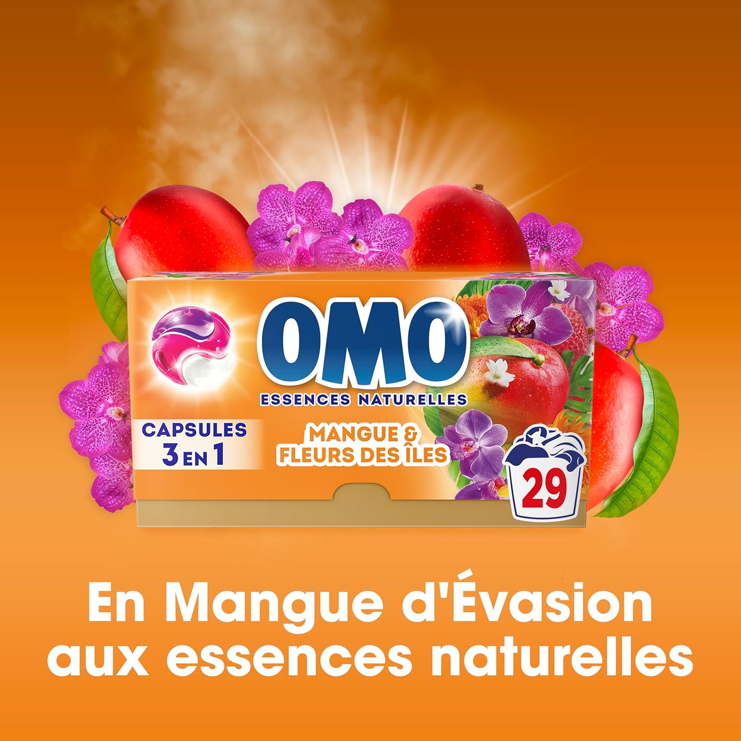 Thumbnail 5 de OMO - Lessive liquide en capsules 3 en 1 En Mangue d'Évasion (87 lavages)