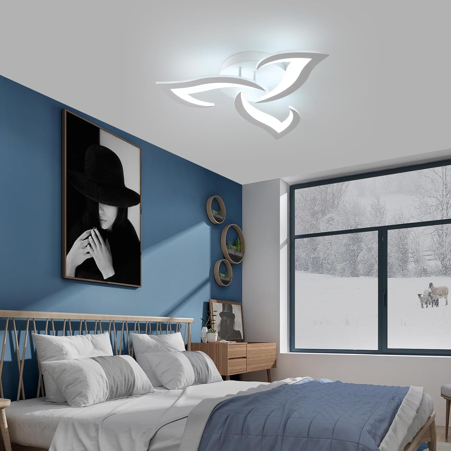 Thumbnail 5 de Comely Lampara de Techo LED Flor 58cm, Luz Fría 6500K