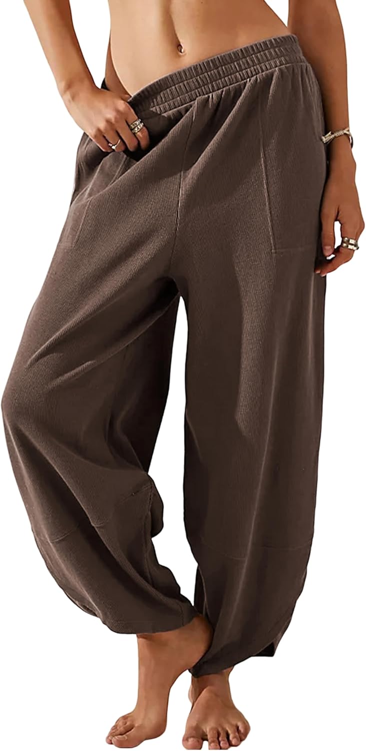 Detalle de Himosyber Women Cotton Wide Leg Pants: Casual Comfort with a Flowy, Beach-Chic Vibe
