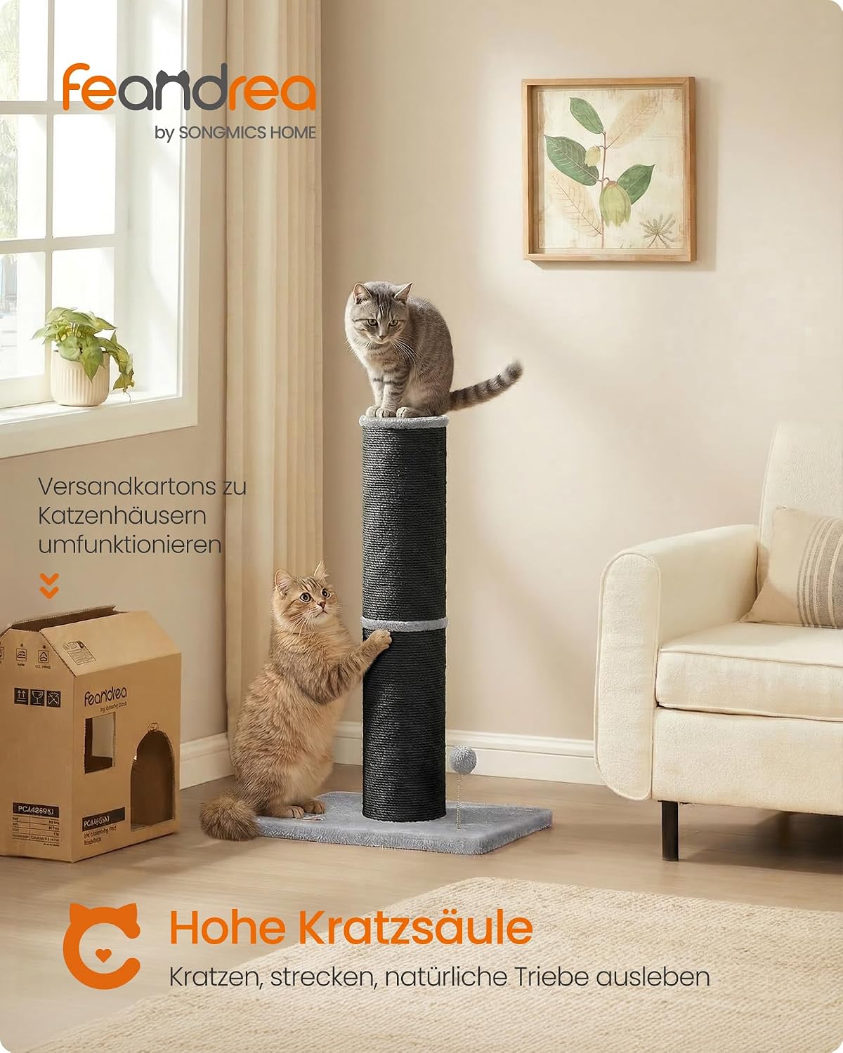 Detalle 2 de Feandrea Kratzbaum 85 cm hoch – XXL Kratzsäule mit 17 cm Stamm, ideal für Maine-Coon-Katzen