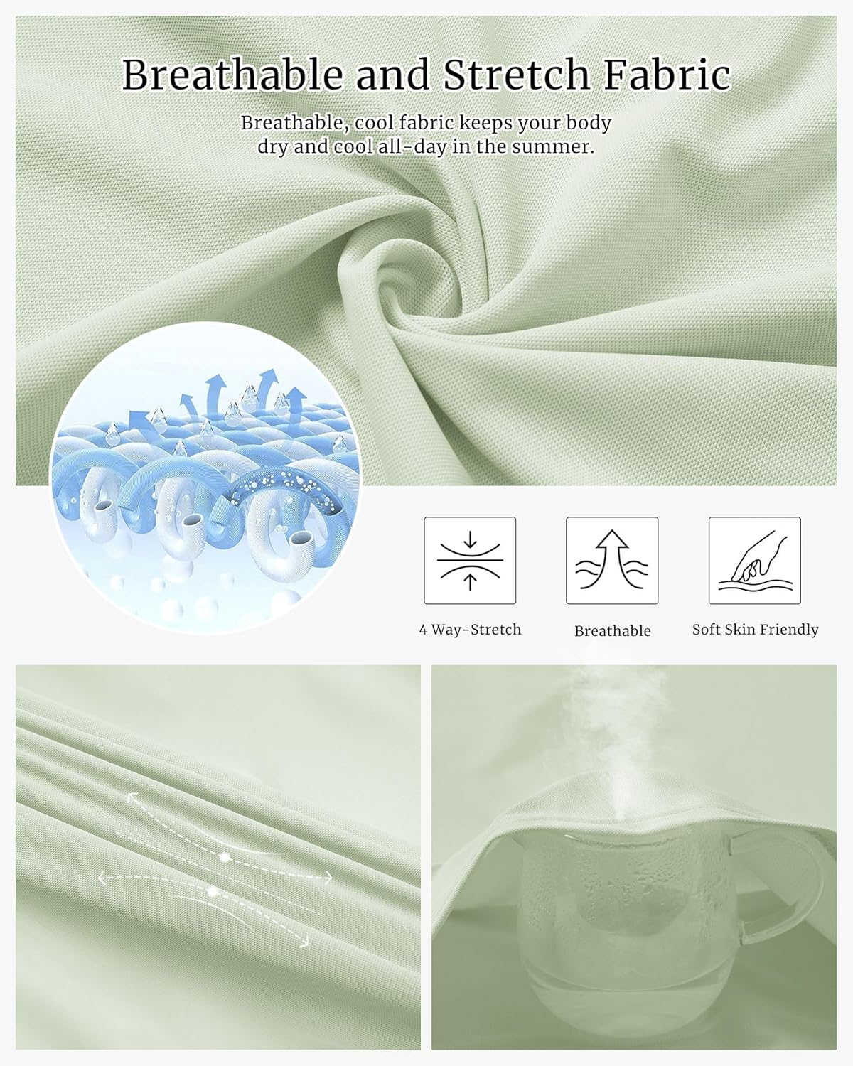 Thumbnail 3 de 33,000ft Damen Poloshirt Golf Shirt – UV-Schutz, Feuchtigkeitsmanagement und Schnelltrocknung