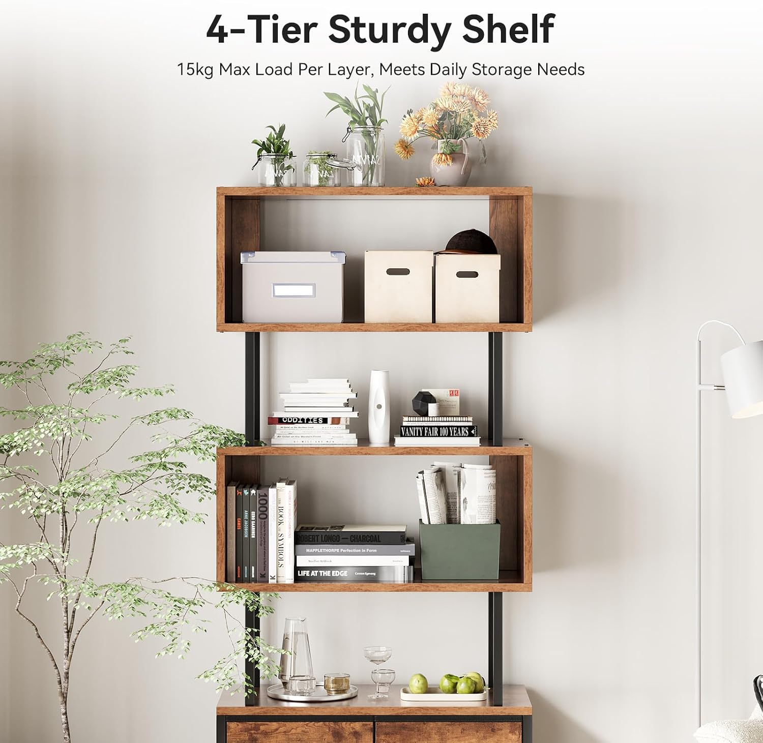 Detalle de Book storage shelf 60 x 24 x 155cm