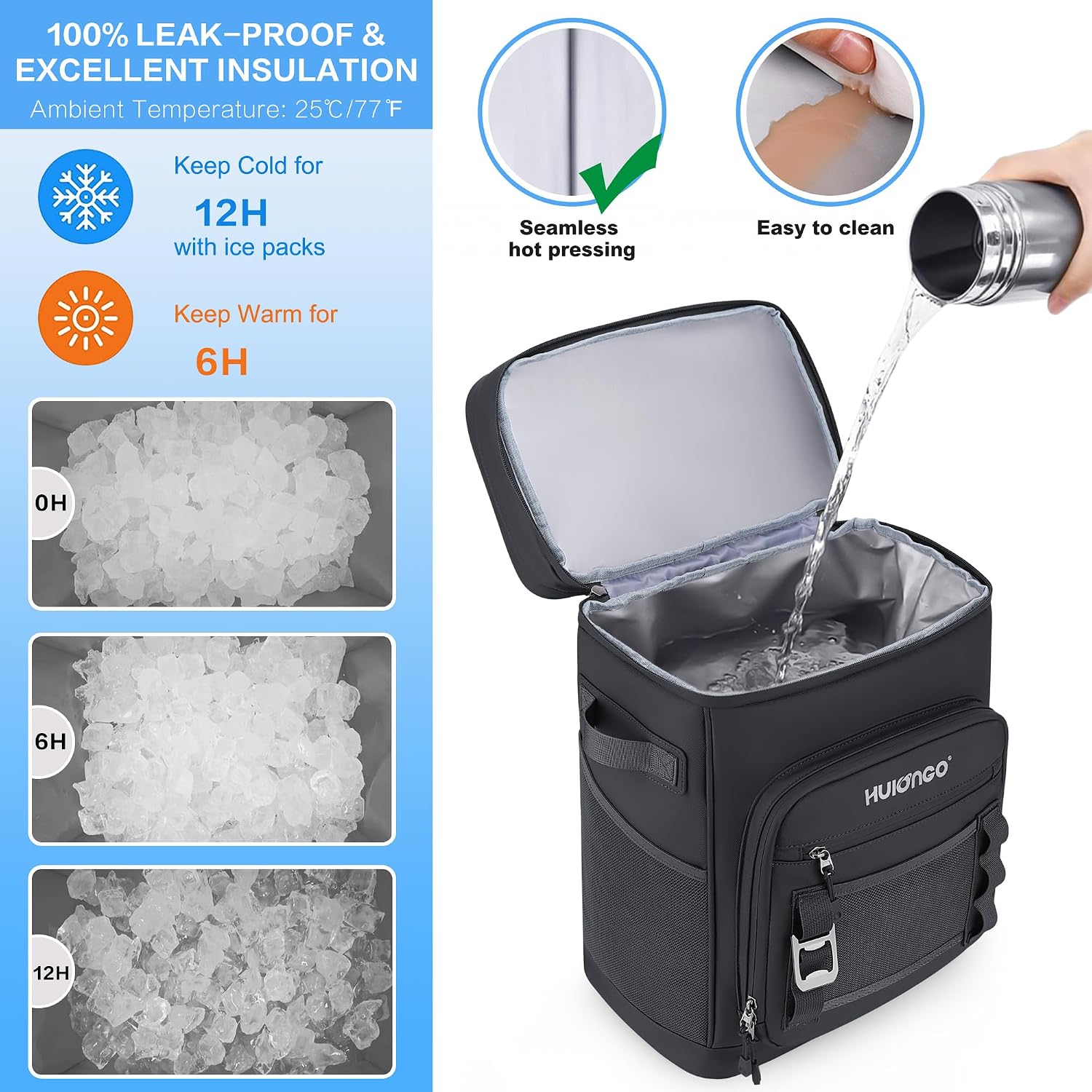 Detalle de Hulongo Large Waterproof Insulated Cooler Backpack