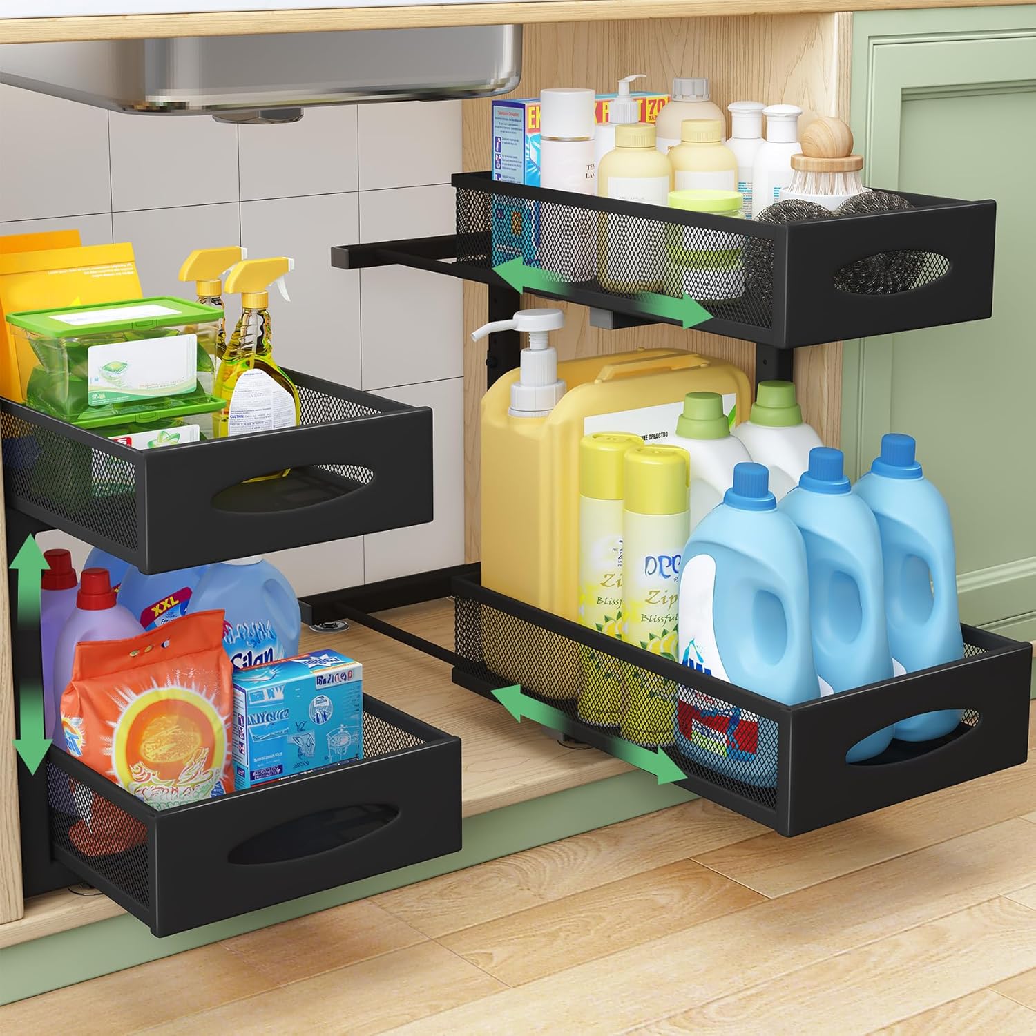 Under Sink Organizer 2-Tier Pull-Out Cabinet Organizer