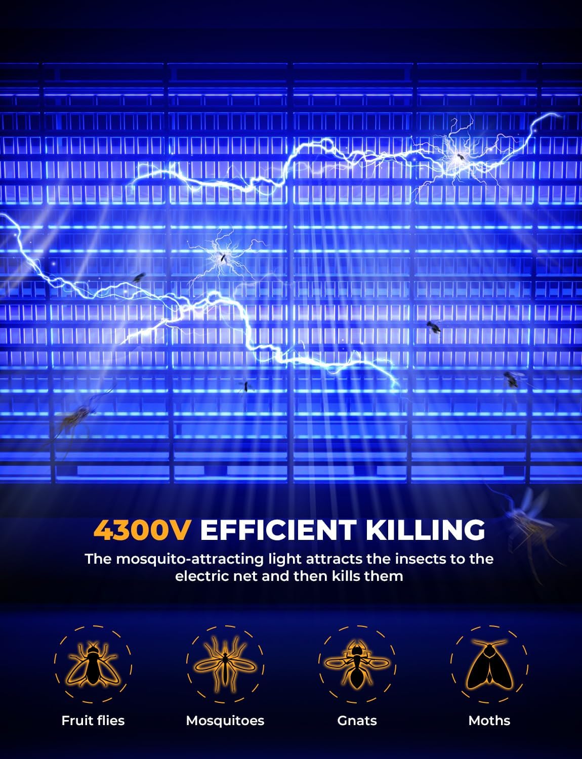 Detalle de YISSVIC 20W Fly Zapper: Indoor UV Bug Trap with Extra Bulbs