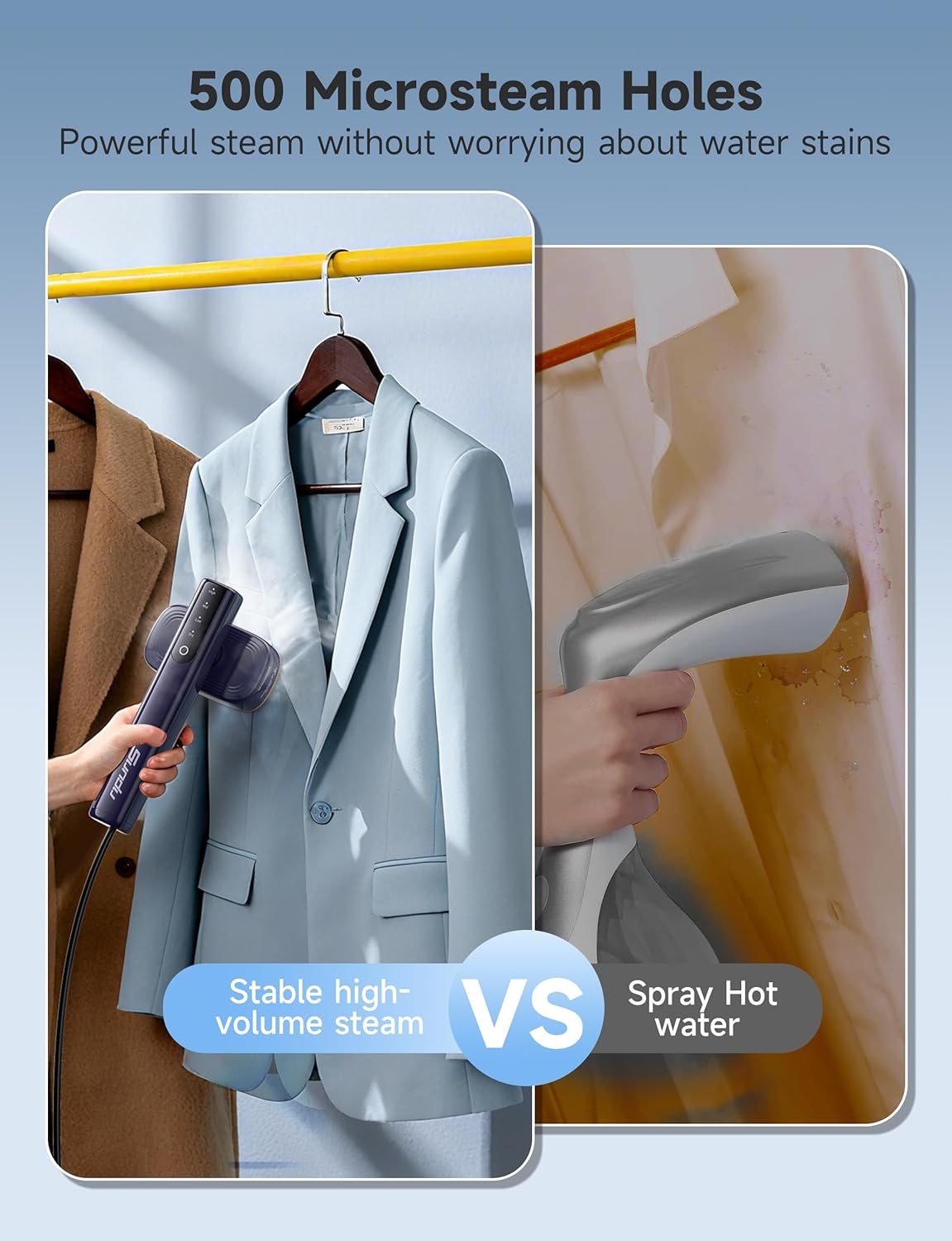 Thumbnail 4 de Sundu 2-in-1 Portable Steamer Iron for Clothes (Blue) – 15s fast heat-up, 4 modes