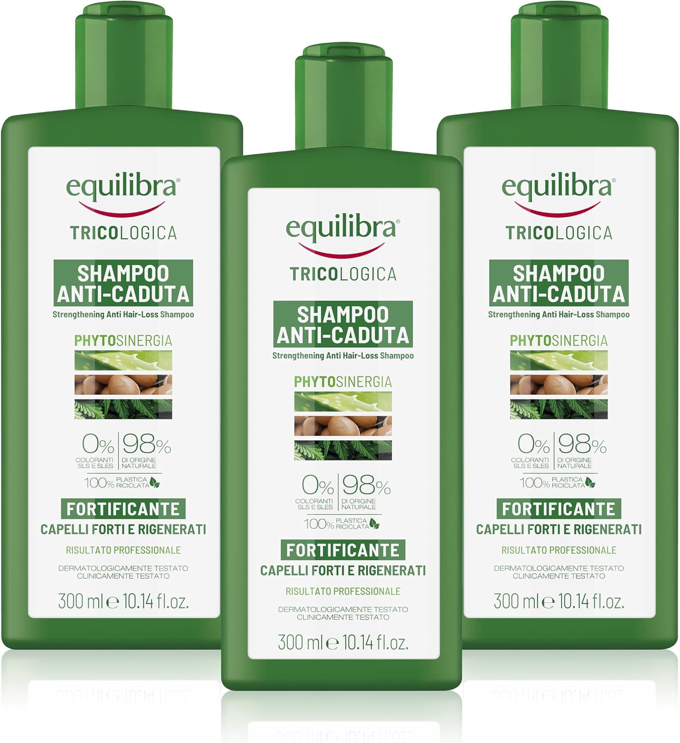 Imagen de Equilibra Capelli Shampoo Anti-Caduta Fortificante all’Aloe Vera, Olio di Argan e Cheratina vegetale (3 flaconi da 300 ml) en OfertitasTOP
