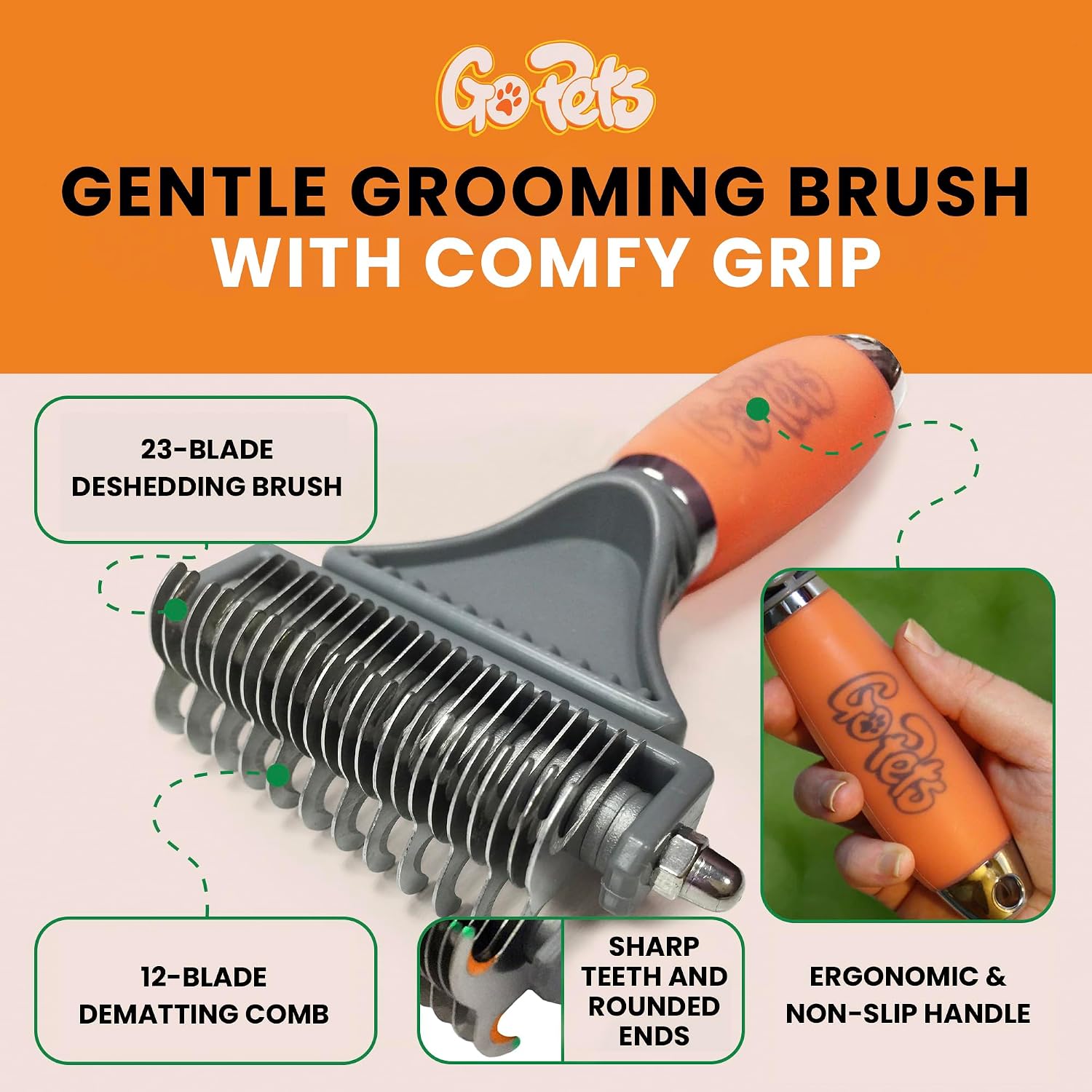 Detalle de GoPets Deshedding and Dematting Comb
