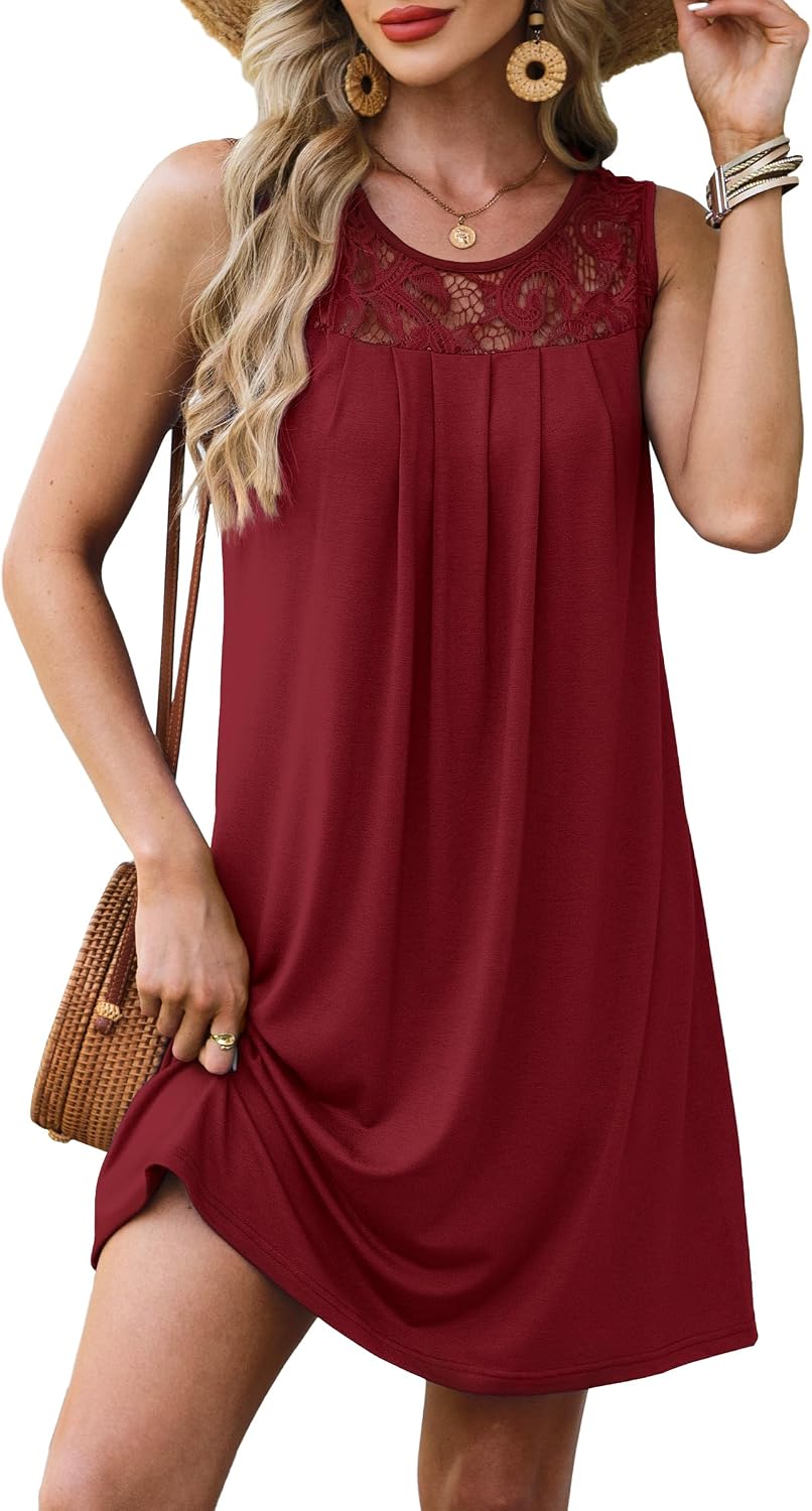Thumbnail 6 de BKRIVE Summer Dress for Women – Sleeveless Lace Crewneck Sundress (S–3XL)