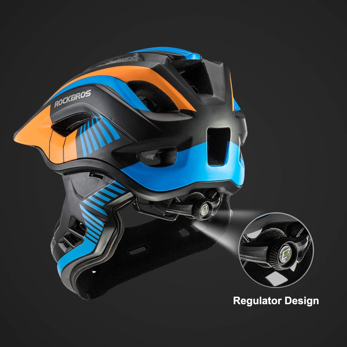Detalle de ROCKBROS Kids Full Face Helmet: Lightweight 2-in-1 Protection for Active Young Riders