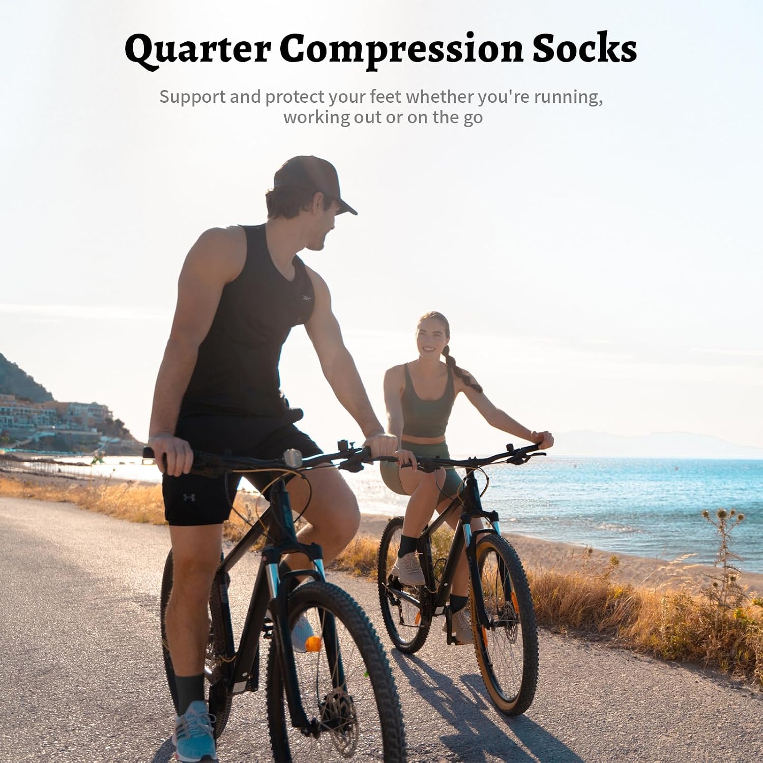 Thumbnail 6 de Compression Running Ankle Socks (6 Pairs) for Men and Women – Quarter Athletic Socks for Running, Cycling, Golf, Work