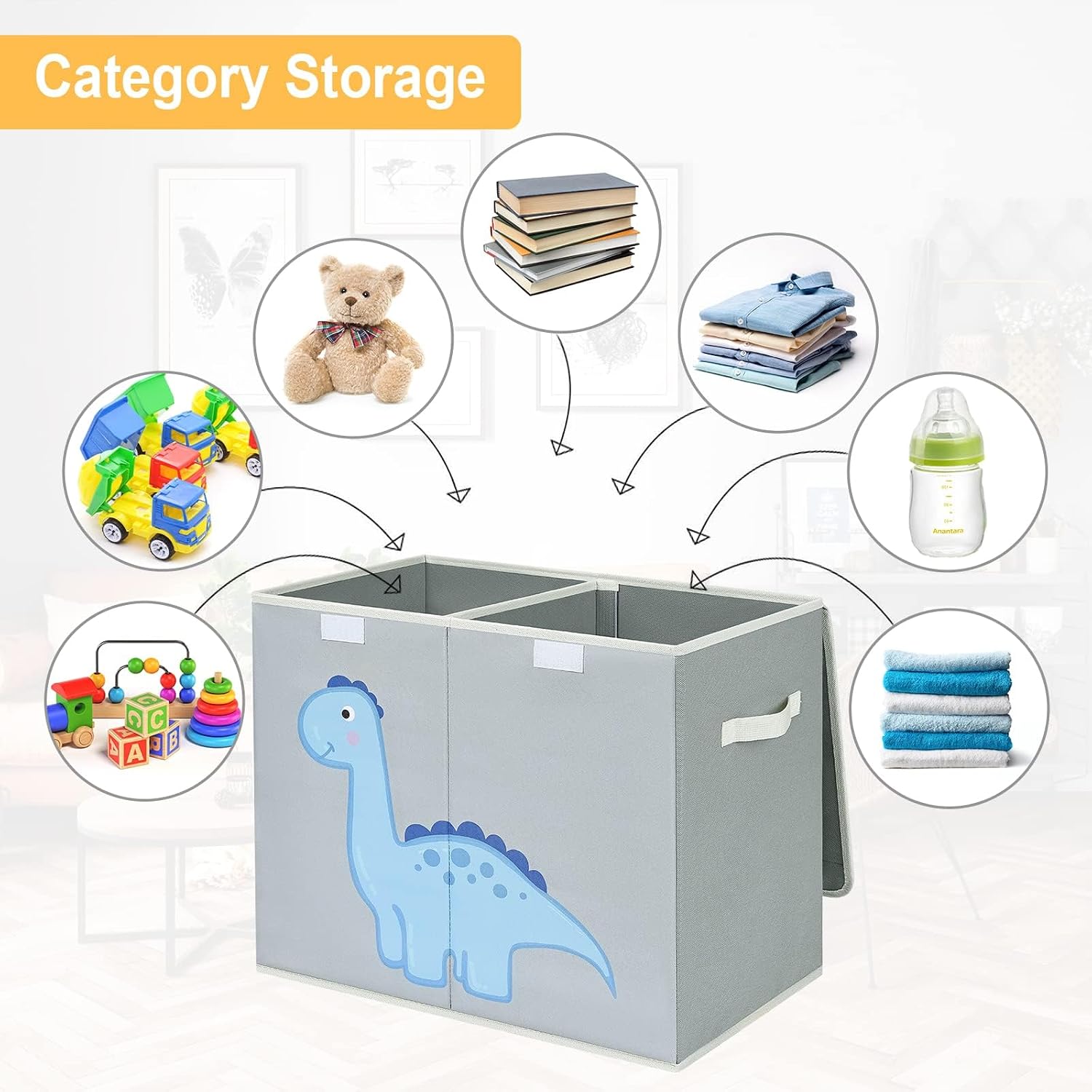 Detalle de DIMJ Juego de 2 Cajas de Almacenaje 38 cm
