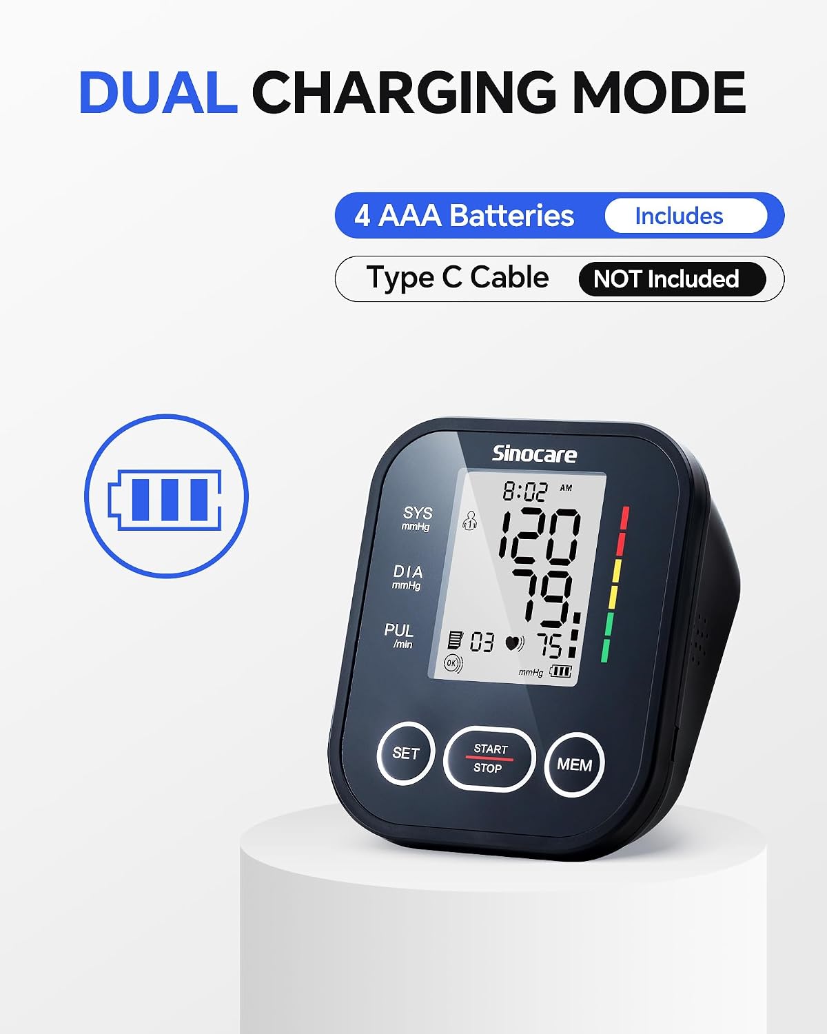 Thumbnail 3 de sinocare Blood Pressure Monitor Two-User 1 cuff 🩺