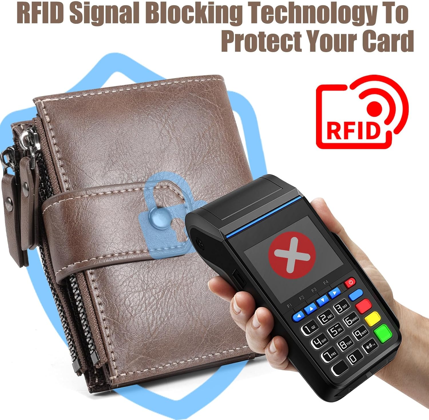 Thumbnail 1 de DASKING 16‑in‑1 leather RFID wallet for men 👛