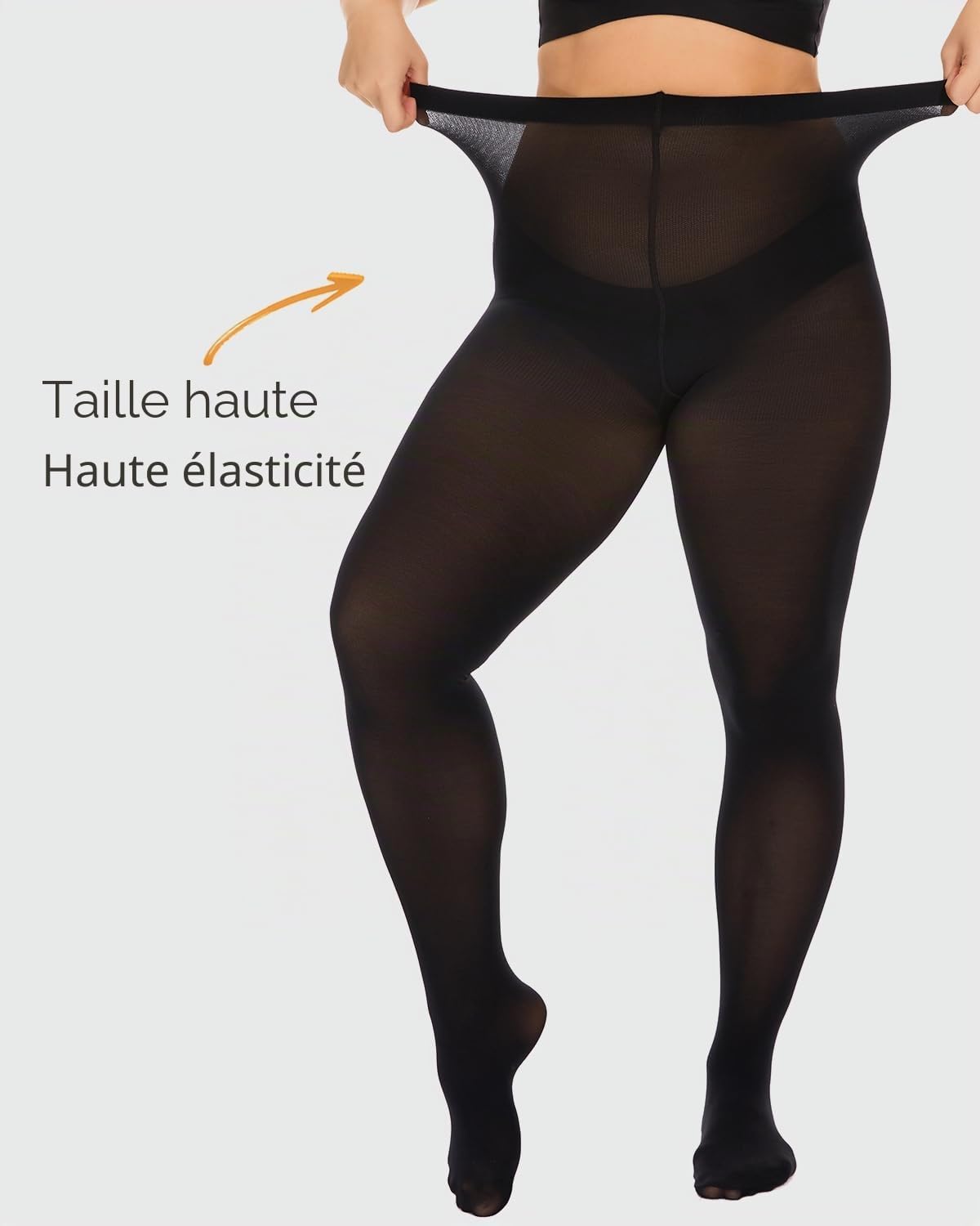Thumbnail 1 de DUCMODA Collant Grande Taille Femme Doux Curvy Taille Haute Semi Opaque XL-4XL