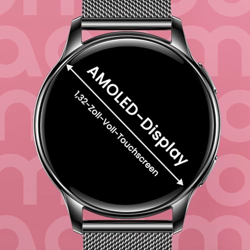 Detalle 2 de maoo Ventura Smartwatch Damen – 1,32-Zoll AMOLED, Anruffunktion, 100+ Sportmodi, IP67, inklusive 5 Armbänder