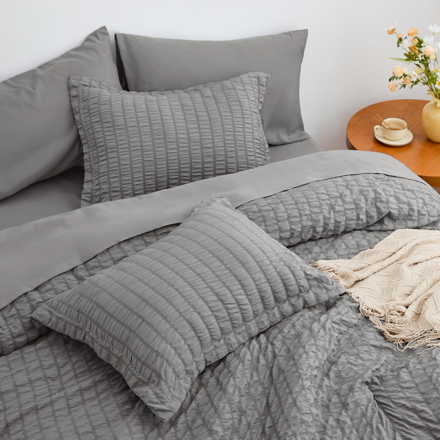 Thumbnail 3 de Love's cabin Seersucker 7-piece comforter set