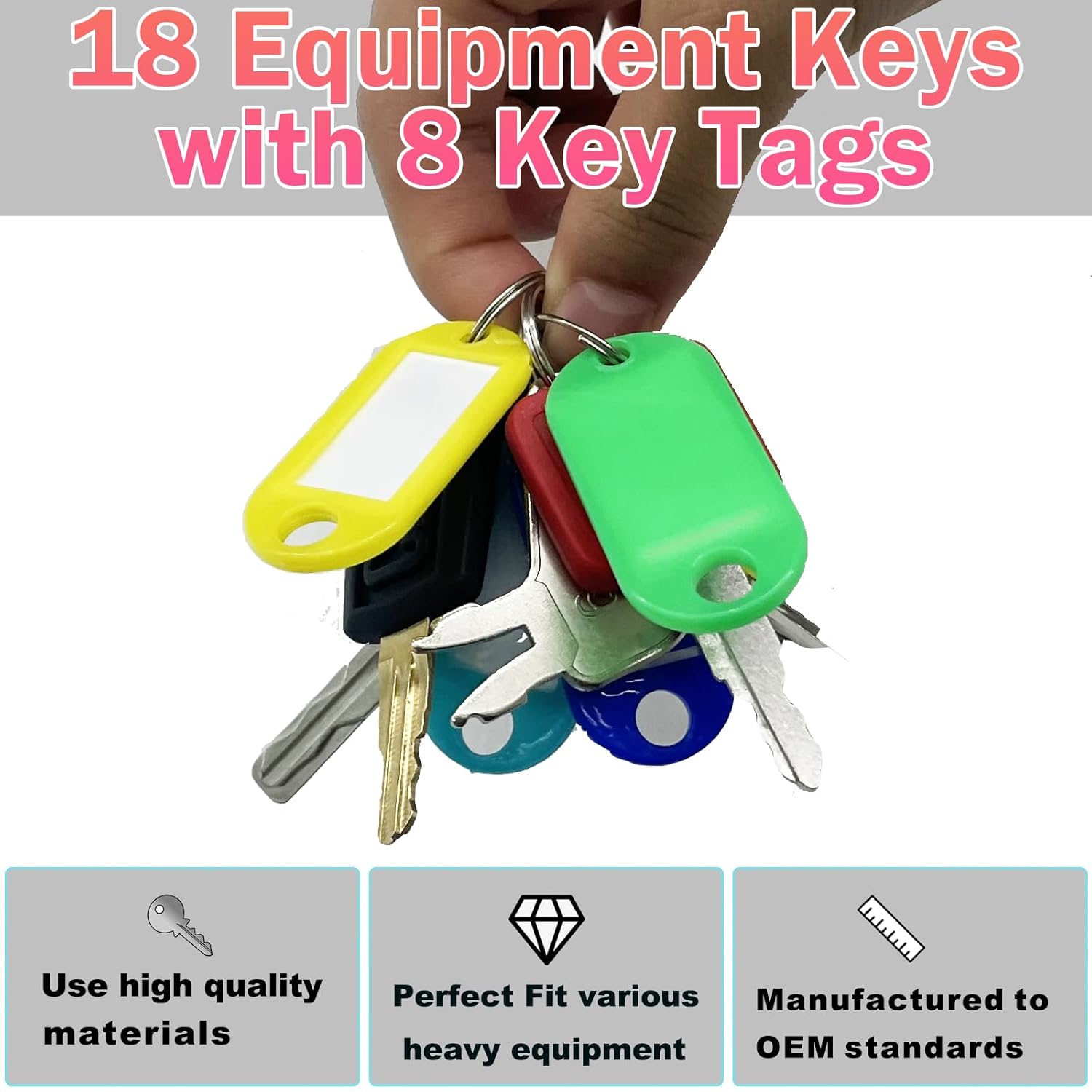 Thumbnail 3 de 18 Ignition Starter Plant Key Set (Universal) – replacement ignition keys for heavy machinery