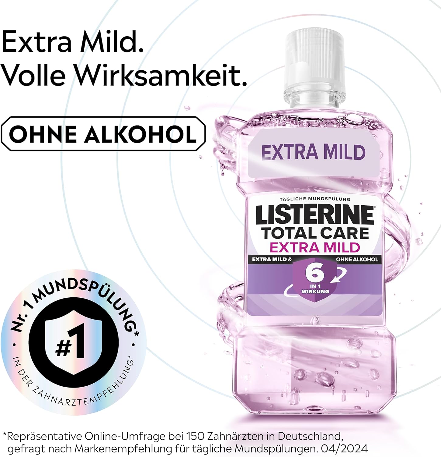 Thumbnail 1 de LISTERINE Total Care Extra Mild Mundspülung ohne Alkohol (6x 500 ml) – schützender Rundumschutz
