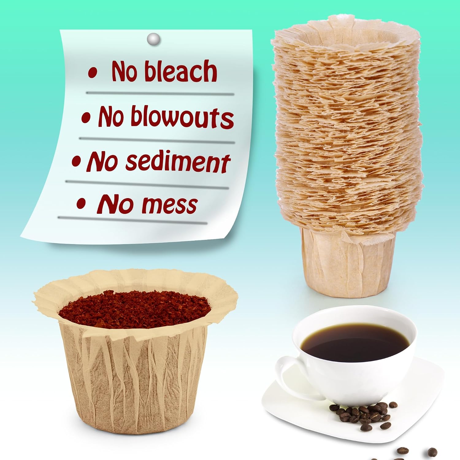 Thumbnail 4 de Irmidi 300 Count Natural Coffee Filters